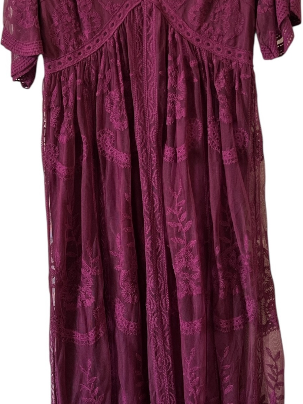 NWT Pinkblush Plum Lace Maxi Dress